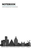 Notebook Amsterdam, Netherlands: Lined Ruled with Notes Section Box Modern City Skyline Themed Notebooks and Journals