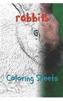 Rabbit Coloring Sheets: 30 Rabbit Drawings, Coloring Sheets Adults Relaxation, Coloring Book for Kids, for Girls, Volume 15
