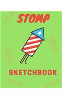 Stomp Sketchbook: Large Green Stomp Rocket, 8x10, Drawing, Doodling or Writing, Blank Notebook