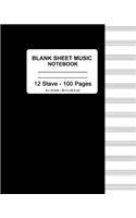 Blank Sheet Music Notebook: Black Cover