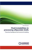 Fluid instabilities in precessing ellipsoidal shells