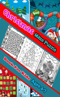 Christmas Maze Puzzle Book For Kids Ages 4-7