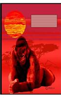 Gorilla: A5 Liniertes Schreibheft Für Schüler Und Lehrer