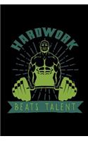 Hardwork beats talent: Notebook Journal Diary 110 Lined pages