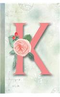 K: Beautifully Monogrammed Composition Book and Notebook for School, Home and Fun