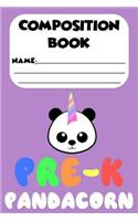 Composition Book Pre-K Pandacorn