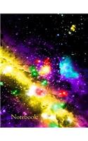 Notebook: 8.5 X 11, College-Ruled, 120 Pages, Colorful Galaxy at Night