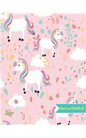 Unicorn Notebook: Cute Kawaii Journal and Diary Large 8.5 x 11 Matte Cover with Blank Lined Ruled White Paper Interior - Perfect for School, Gifts for Kids (Girls and