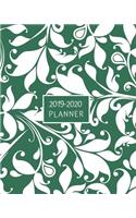 2019-2020 Planner: 18-Month Weekly and Monthly Planner/Calendar for Business Personal School July 2019-Dec 2020 Sage Green and White Leaf Pattern