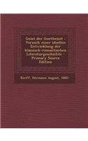 Geist Der Goethezeit