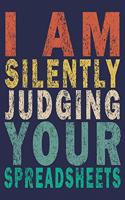 A am Silently Judging Your Spreadsheets: Funny Vintage Accountant Gift Monthly Planner