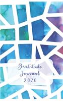 Gratitude Journal 2020: Keepsake Memory Notebook - Take 5 minutes a day to reflect your day & bring joy to your life / 2020 Calendar and Dated Pages (Abstract watercolor co