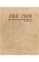 2018-2020 Old Paper Design Year Goals and Monthly Planner: Calendar Schedule Organizer Monthly Planner July 2018 to December 2020(Planner Organizer)
