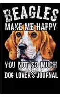 Beagles Make Me Happy You Not So Much. Dog Lover's Journal