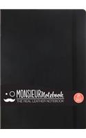 Monsieur Notebook Leather Journal - Black Ruled Large A4