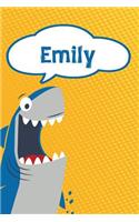 Emily: Personalized Shark Isometric Dot Paper Notebook for Kids 120 Pages 6x9