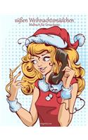Malbuch mit süßen Weihnachtsmädchen für Erwachsene 1: (1 Süßen Weihnachtsmädchen)