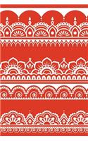 Indian Design Notebook: Dark Orange: Notebook 6 X 9: Notebook 250 Pages