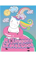 My Unicorn Sketchbook: Blank Unlined Doodle Book V25