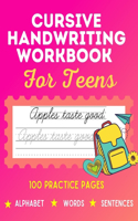 Cursive Handwriting Workbook for Teens: Beginners Cursive Writing Practice in Dotted lined paper Christmas back to school Gifts