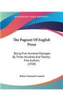 The Pageant Of English Prose