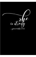 She Is Strong: Weekly Planner: Christian Theme Portable 6x9 Planner with Christian Quote: Inspirational Gifts for Religious Men & Women (Weekly Planner)