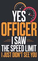 Yes Officer I Saw The Speed Limit I Just Didn'T See You
