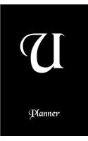 U: Letter Journal Monogram Minimalist Lined Notebook To Do List Undated Daily Planner for Personal and Business Activities with Check Boxes to Help you