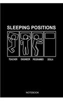 Sleeping Positions Doula Notebook: Liniertes Notizbuch A5 - Doula Geburtshelfer Hebamme Geburt Coach Geschenk