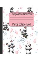 Panda college ruled composition notebook