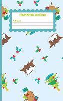 Composition Notebook: Christmas gifts for women, men, mom, dad, and teenage girls: cute Light Cyan design college ruled lined paper to write in.