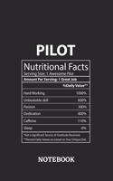 Nutritional Facts Pilot Awesome Notebook: 6x9 inches - 110 ruled, lined pages - Greatest Passionate working Job Journal - Gift, Present Idea