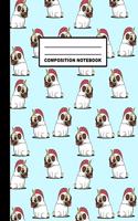Composition Notebook: Dog Pattern Cover Design - Wide Ruled - 120 Blank Lined Pages - 8.5" X 11" - Matte Finished Soft Cover
