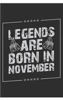 Legends Are Born In November: Personal Planner 24 month 100 page 6 x 9 Dated Calendar Notebook For 2020-2021 Academic Year. Funny Birthday gift idea for him.