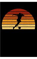 Soccer Player Notebook: Vintage Sunset Soccer 6 x 9 Lined Ruled Journal Gift For Soccer Players And Kickers (108 Pages)