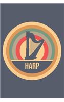 Harp: Retro Vintage Harfe Terminplaner A5 mit Wochenkalender & Monatsplaner 2020 - Geschenk für Harpisten