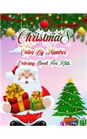 Christmas Color By Number Coloring Book For Kids: a beautiful coloring book with Christmas Gift For Kids