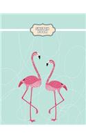 sketchbook: Pink flamingo on green cover (8.5 x 11) inches 110 pages, Blank Unlined Paper for Sketching, Drawing, Whiting, Journaling & Doodling(3 Pink Flamingo on Green Sketchbook)