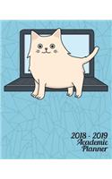 2018-2019 Academic Planner: Cat in Front of Laptop