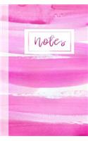 Notes: Stylish Feminine Pink Batik Watercolor Stripes Girls Women Student Graphic Design Art Gift Composition Notebook Journal, 6x9" 100 Pages College Rule