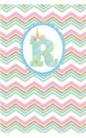 Unicorn Monogram Journal - Letter R