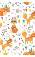 Fox Notebook: Blank Lined Journal, Softcover (6x9 Inches) with 120 Pages