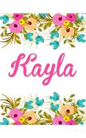 Kayla: Personalised Name Notebook/Journal Gift For Women & Girls 100 Pages (White Floral Design)
