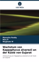 Wachstum von Kappaphycus alvarezii an der Küste von Gujarat
