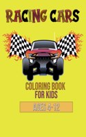 Racing Cars Coloring Book for Kids Ages 4-12