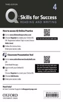 Q: Skills for Success: Level 4: Reading and Writing Teacher's Access Card