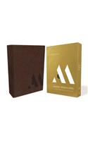 NKJV, Ancient-Modern Bible, Imitation Leather, Brown, Comfort Print