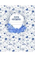 Math Notebook: A 8.5x11 Inch Matte Softcover Paperback Notebook Journal With 120 Blank Lined Pages - Cursive Paper- Atoms Science Hearts