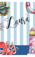 Laura: Nautical Ocean Note Book and Journal with Personal Name on the Cover. Perfect for Writing, Deep Thoughts, Creative Thinking, Work Planning, Business