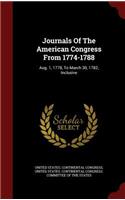 Journals Of The American Congress From 1774-1788